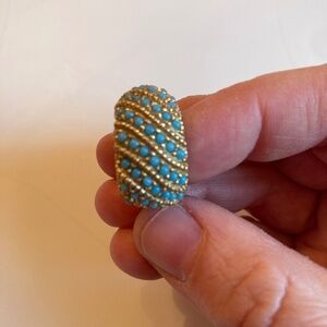 Turquoise and gold costume earrings!
